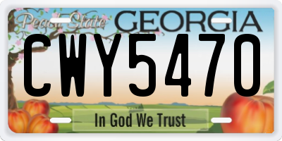 GA license plate CWY5470