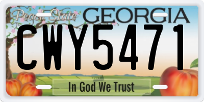 GA license plate CWY5471