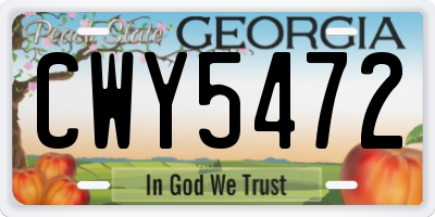 GA license plate CWY5472