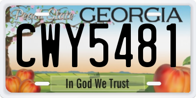 GA license plate CWY5481