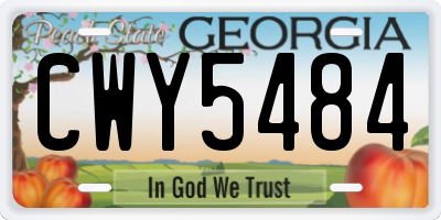 GA license plate CWY5484