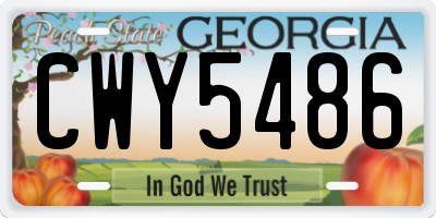 GA license plate CWY5486