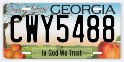 GA license plate CWY5488