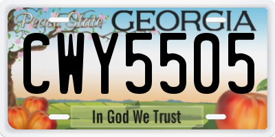 GA license plate CWY5505