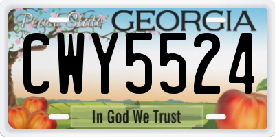 GA license plate CWY5524