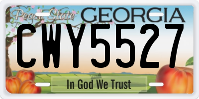 GA license plate CWY5527