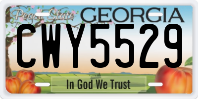 GA license plate CWY5529