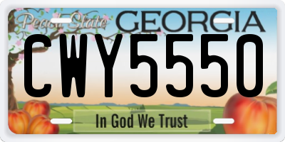 GA license plate CWY5550