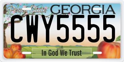 GA license plate CWY5555