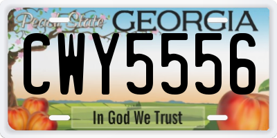 GA license plate CWY5556