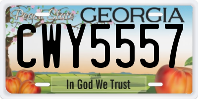 GA license plate CWY5557