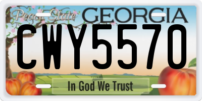 GA license plate CWY5570