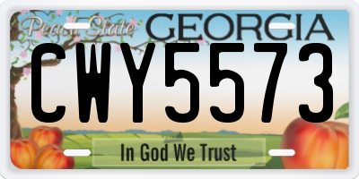 GA license plate CWY5573