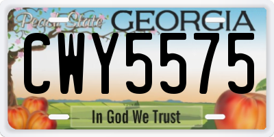 GA license plate CWY5575