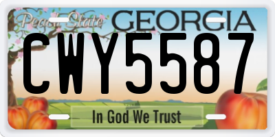 GA license plate CWY5587