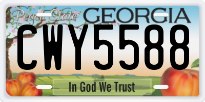 GA license plate CWY5588