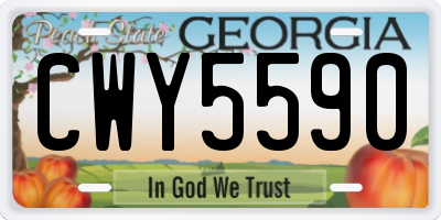 GA license plate CWY5590