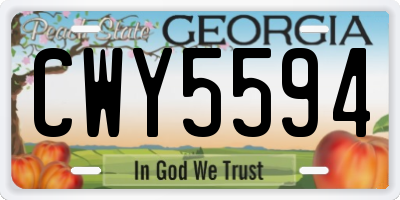 GA license plate CWY5594