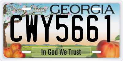GA license plate CWY5661