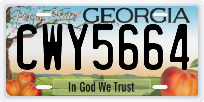 GA license plate CWY5664