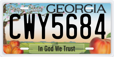 GA license plate CWY5684