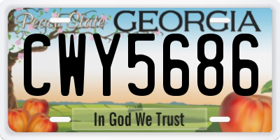 GA license plate CWY5686
