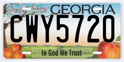 GA license plate CWY5720