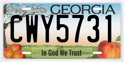 GA license plate CWY5731