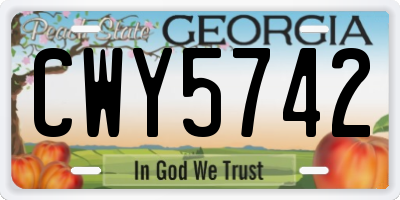 GA license plate CWY5742