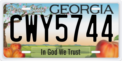 GA license plate CWY5744