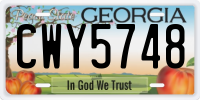 GA license plate CWY5748