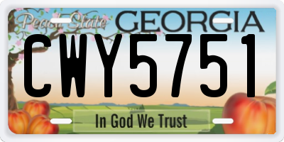 GA license plate CWY5751