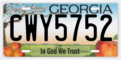 GA license plate CWY5752