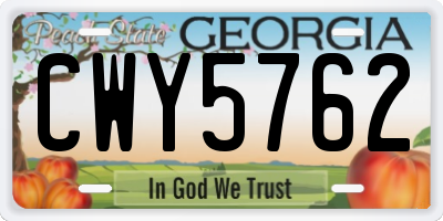 GA license plate CWY5762