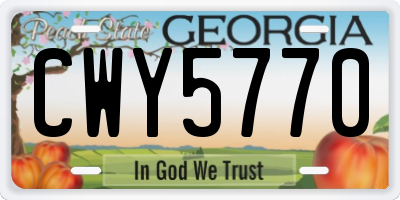 GA license plate CWY5770
