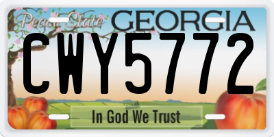 GA license plate CWY5772
