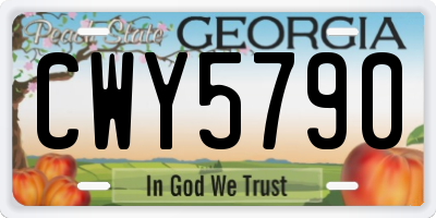GA license plate CWY5790