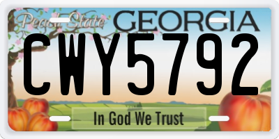 GA license plate CWY5792