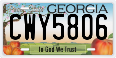 GA license plate CWY5806