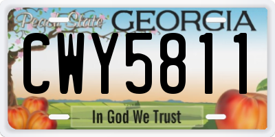 GA license plate CWY5811