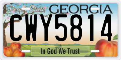 GA license plate CWY5814