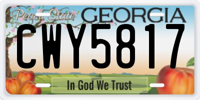 GA license plate CWY5817
