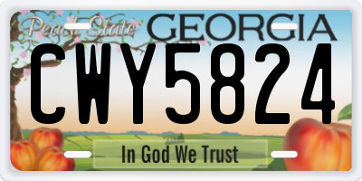 GA license plate CWY5824