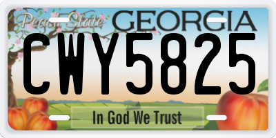 GA license plate CWY5825