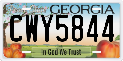 GA license plate CWY5844