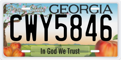 GA license plate CWY5846