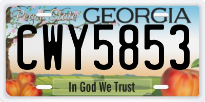 GA license plate CWY5853