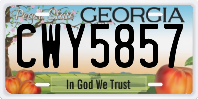GA license plate CWY5857