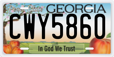 GA license plate CWY5860