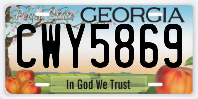 GA license plate CWY5869